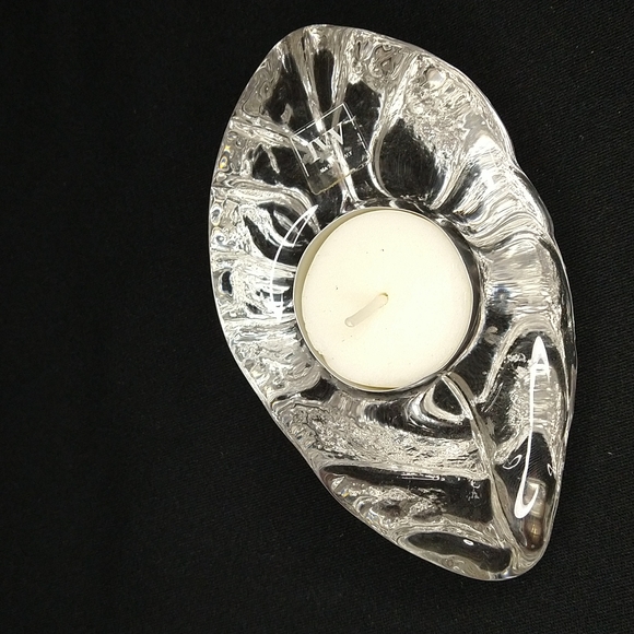 IVV Other - Italian Crystal Leaf Dual Taper candle or Tea Light Candleholder by IVV